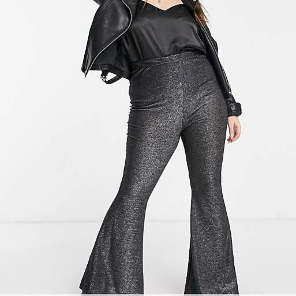 Fashionkilla Glitter Flare Pants NWT